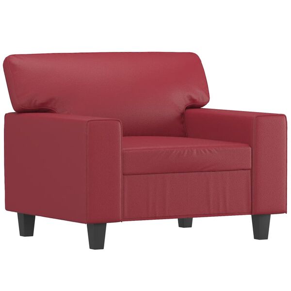 vidaXL Fauteuil avec repose-pied Rouge bordeaux 60 cm Similicuir