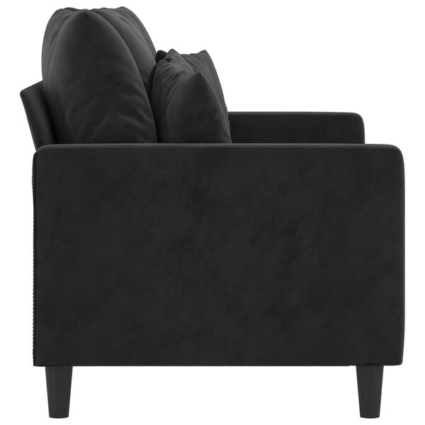 vidaXL Canapé à 2 places Noir 120 cm Velours