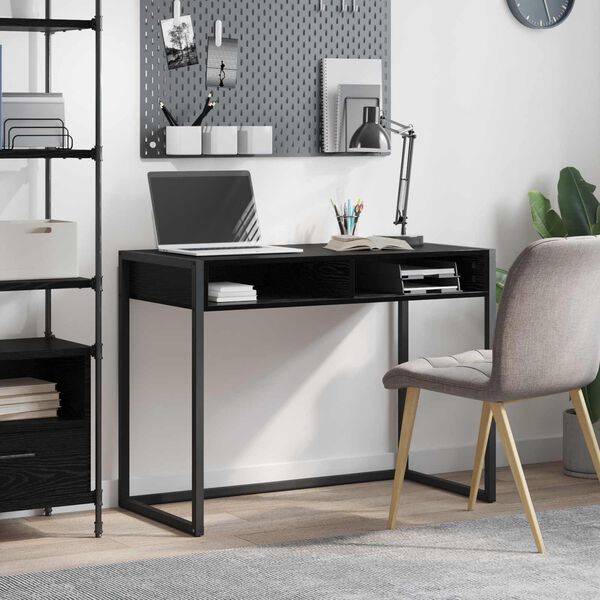 vidaXL Bureau Ch&ecirc;ne noir 100 x 50 x 75 cm Bois d'ing&eacute;nierie