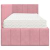 vidaXL Cadre de lit d'angle avec matelas Rose 80 x 200 cm Velours