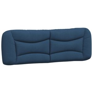 vidaXL Coussin de t&ecirc;te de lit Hvar bleu 160 cm tissu