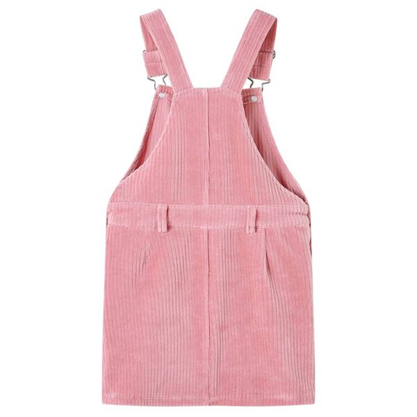 Robe salopette pour enfants velours c&ocirc;tel&eacute; rose clair 92