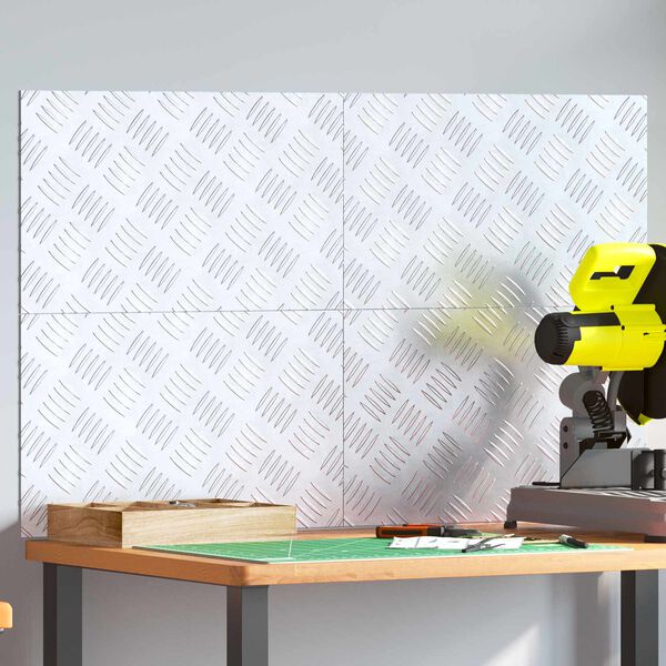 vidaXL Nez de marche Rectangulaire 4 pcs Argent&eacute; 50 x 30 cm Aluminium