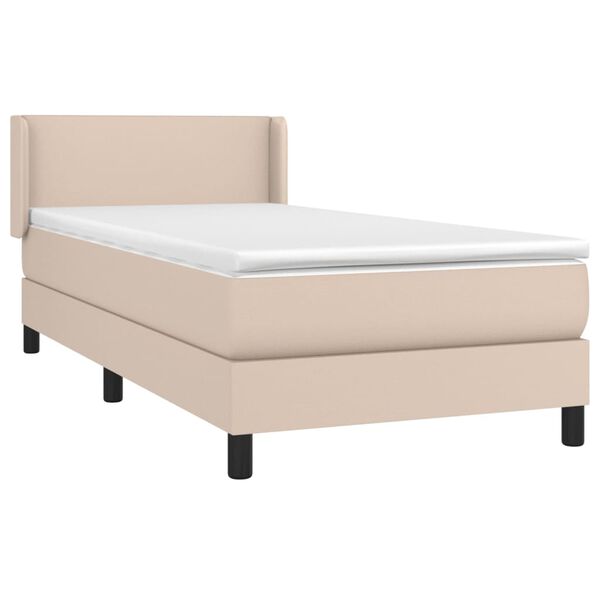 vidaXL Sommier &agrave; lattes de lit avec matelas Cappuccino 100x200 cm