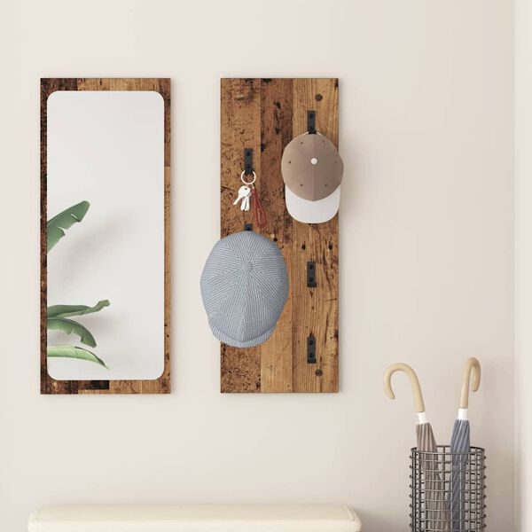 vidaXL Porte-manteau mural Montage mural Bois ancien 30 x 1,5 x 80 cm