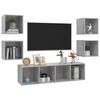vidaXL Ensemble de meuble TV 5 pcs Gris b&eacute;ton Bois d'ing&eacute;nierie