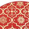 vidaXL Jupe de sapin de Noël de luxe avec chaussette Rouge 122 cm Tissu