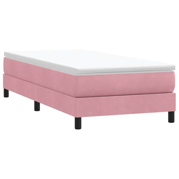 vidaXL Sommier &agrave; lattes de lit sans matelas rose 90x210 cm velours