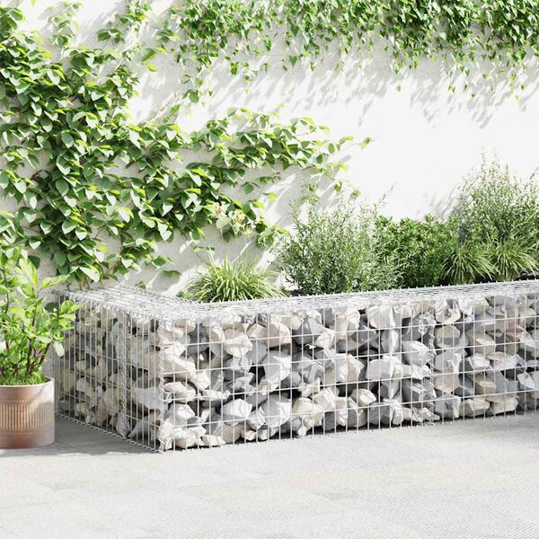 vidaXL Mur en gabion avec couvercles Acier galvanisé 300x30x50 cm