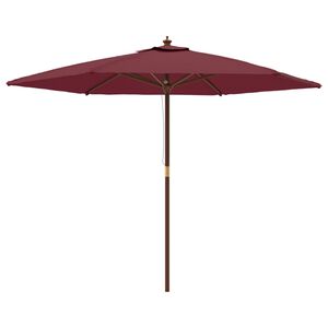 vidaXL Parasol de jardin avec m&acirc;t en bois rouge bordeaux 299x240 cm