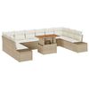 vidaXL Ensemble de canap&eacute; de jardin 11 pc Beige Poly rotin