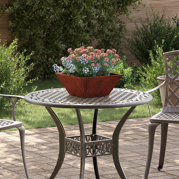 vidaXL Cache-pot de jardin Rouill&eacute; 35 x 35 x 15 cm