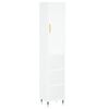 vidaXL Buffet haut Blanc 34,5x34x180 cm Bois d'ing&eacute;nierie