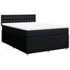 vidaXL Sommier &agrave; lattes de lit avec matelas Noir 140x190 cm Tissu