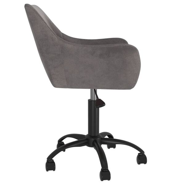 vidaXL Chaise pivotante de salle &agrave; manger Gris fonc&eacute; Velours