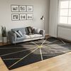 vidaXL Tapis lavable noir et dor&eacute; 190x300 cm