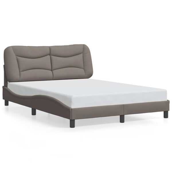 vidaXL Cadre de lit sans matelas Hvar taupe 140x200 cm tissu