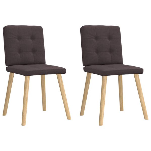 vidaXL Chaises &agrave; manger lot de 2 marron fonc&eacute; tissu