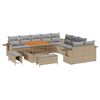 vidaXL Ensemble de canap&eacute; de jardin 13 pcs Beige polyrotin