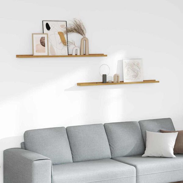 vidaXL &Eacute;tag&egrave;re Murale 2 pcs Beige 115 x 9 x 3 cm Bois d'ing&eacute;nierie