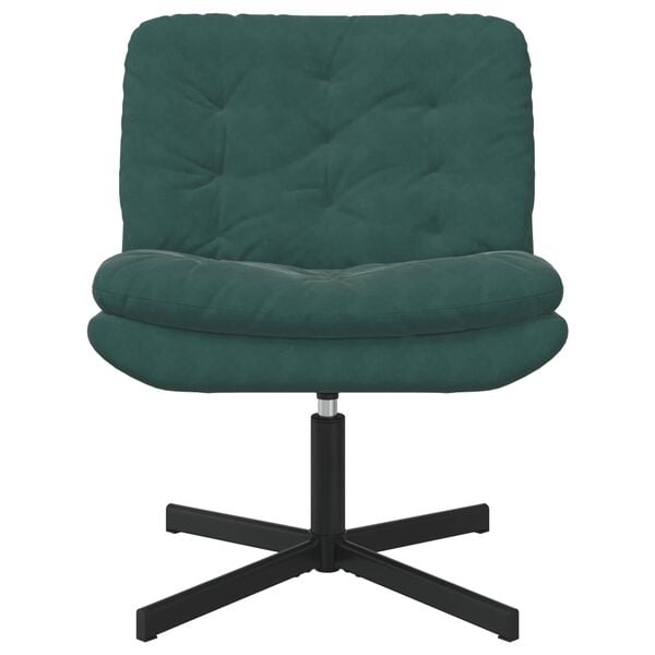 vidaXL Fauteuil relaxant pivotant Vert fonc&eacute; 63 x 75 x 76 cm Velours