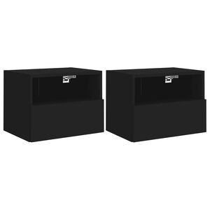 vidaXL Meubles TV muraux 2 pcs noir 40x30x30 cm bois d'ing&eacute;nierie