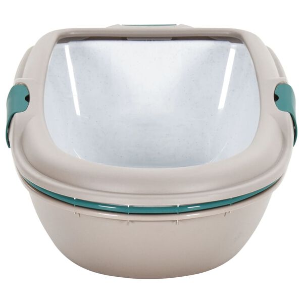 vidaXL Bac &agrave; liti&egrave;re pour chat marron et blanc 69,5x47x26 cm PP