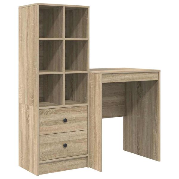 vidaXL Bureau avec tiroir 2 pcs Ch&ecirc;ne Sonoma
