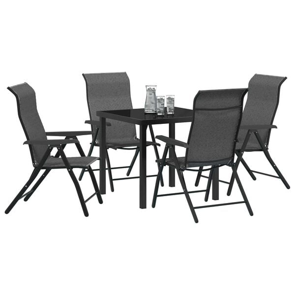 vidaXL Ensemble de salle &agrave; manger pour jardin 5 pcs Gris