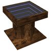 vidaXL Table basse avec LED ch&ecirc;ne fum&eacute; 50x50x45 cm bois d'ing&eacute;nierie