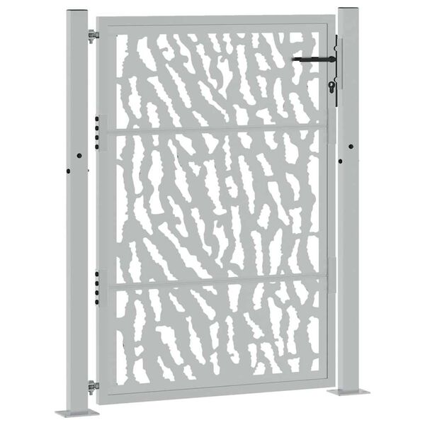 vidaXL Portail de jardin 100x125 cm en acier patin&eacute; avec motif de traces