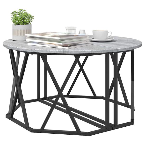 vidaXL Table basse Sonoma gris 80 x 80 x 42 cm