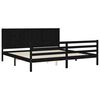 vidaXL Cadre de lit sans matelas noir 200x200 cm bois massif