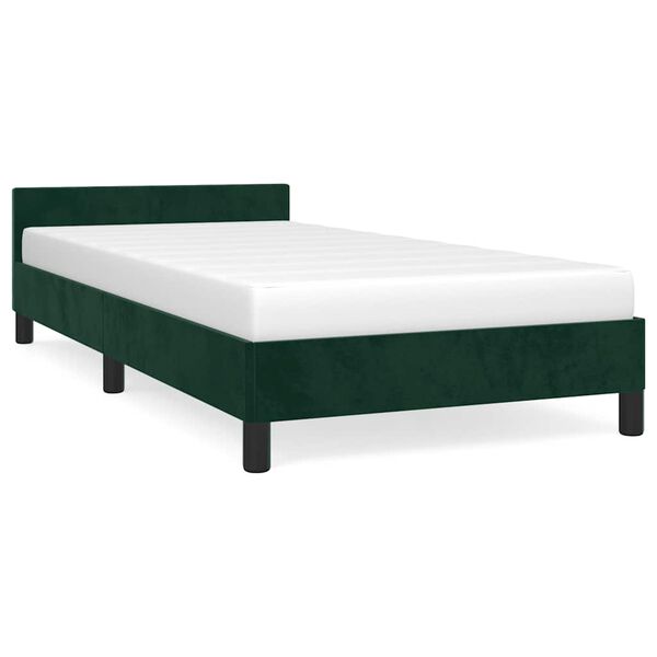 vidaXL Cadre de lit sans matelas vert fonc&eacute; 90x200 cm velours