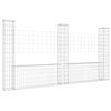 vidaXL Panier de gabion en forme de U avec 3 poteaux Fer 260x20x150 cm