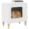 vidaXL Maison pour chat Blanc 51 x 30 x 52 cm Bois d'ing&eacute;nierie