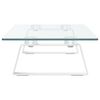 vidaXL Support de moniteur blanc 60x20x8 cm verre trempé et métal