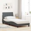 vidaXL Lit avec matelas Hanko gris foncé 80x200 cm tissu