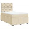 vidaXL Sommier &agrave; lattes de lit avec matelas Cr&egrave;me 120x200 cm Tissu