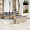 vidaXL Salon de jardin et coussins 11 pcs m&eacute;lange beige r&eacute;sine tress&eacute;e