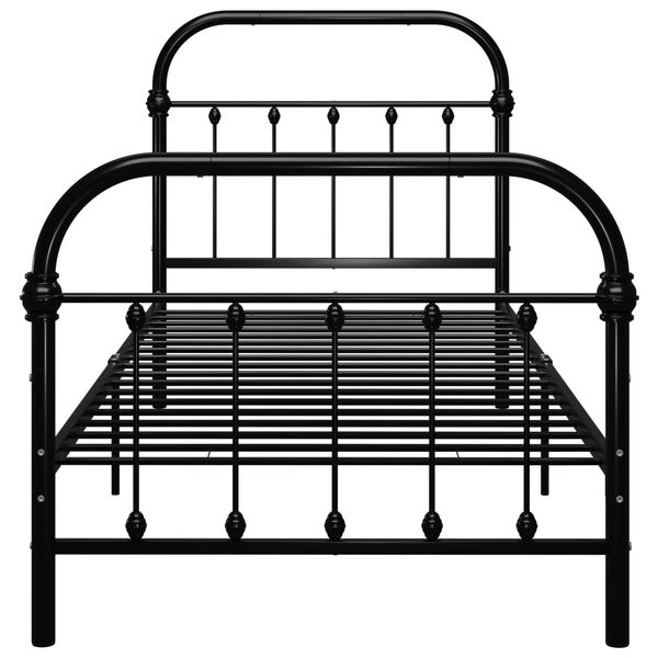 vidaXL Cadre de lit sans matelas noir métal 100x200 cm