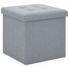 vidaXL Tabouret de rangement pliable Gris clair Faux lin