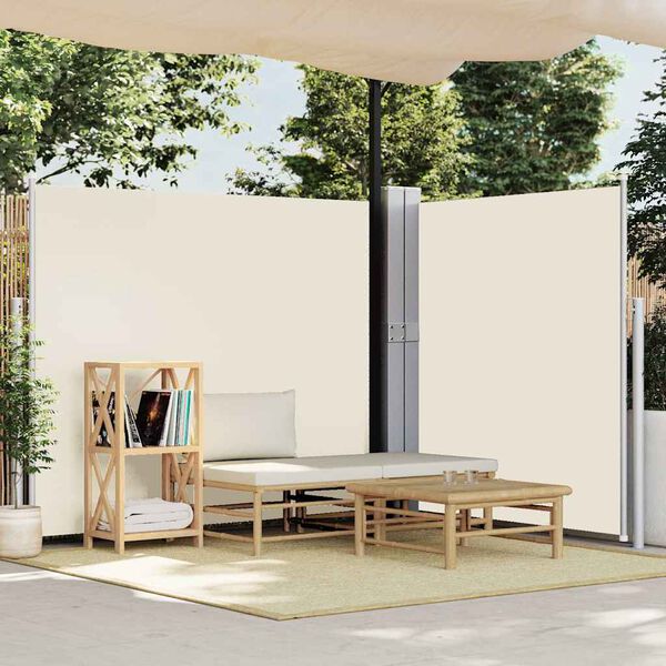 vidaXL Auvent lat&eacute;ral r&eacute;tractable de patio 170x1200 cm Cr&egrave;me