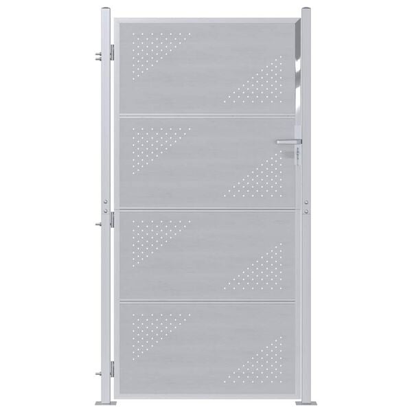 vidaXL Porte de Jardin Argent&eacute; 96 x 180 cm Acier inoxydable