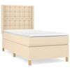 vidaXL Sommier &agrave; lattes de lit et matelas Cr&egrave;me 90x190 cm Tissu