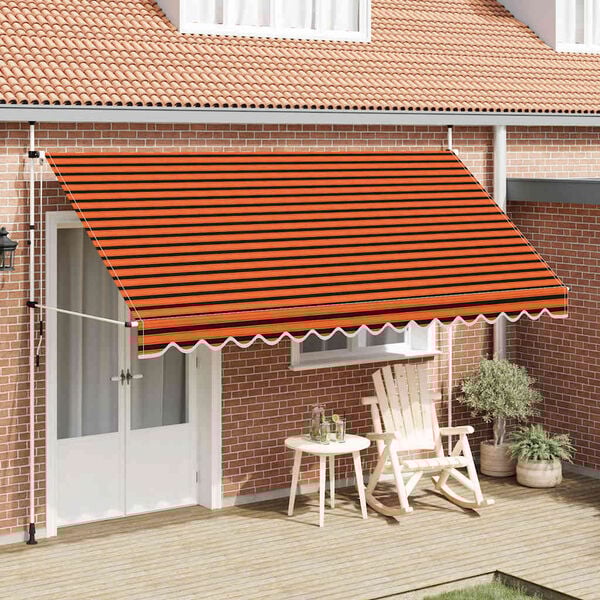 vidaXL Auvent manuel r&eacute;tractable 400 cm Orange et marron