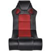 vidaXL Fauteuil &agrave; bascule &agrave; enceinte Noir et rouge Similicuir