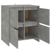 vidaXL Buffets 2 pcs Gris b&eacute;ton 70x41x75 cm Bois d'ing&eacute;nierie