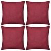 vidaXL Housses de coussin 4 pcs Coton Bordeaux 40x40 cm