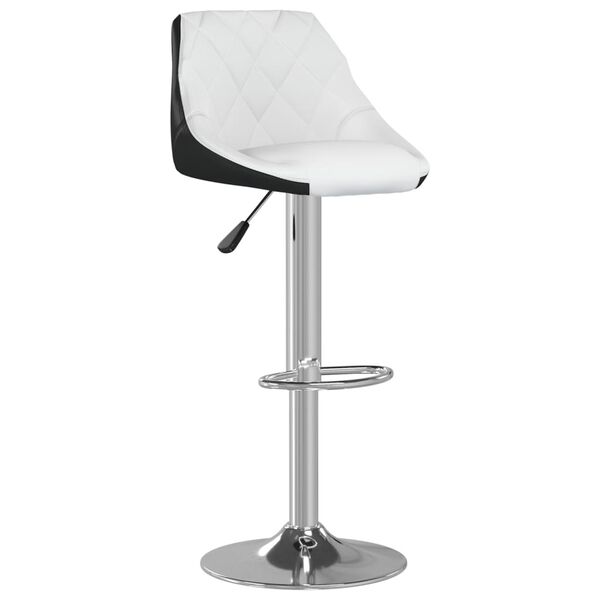 vidaXL Tabourets de bar lot de 2 blanc et noir similicuir